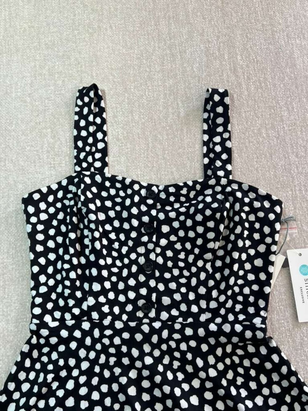 NWT Nine Britton Black White Polka Dot Fit & Flare Dress - Picture 4 of 7
